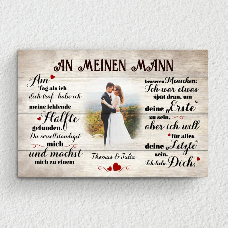 An meinen Schatz (an ihn) - Paar-Leinwand