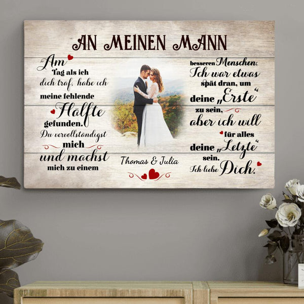 An meinen Schatz (an ihn) - Paar-Leinwand