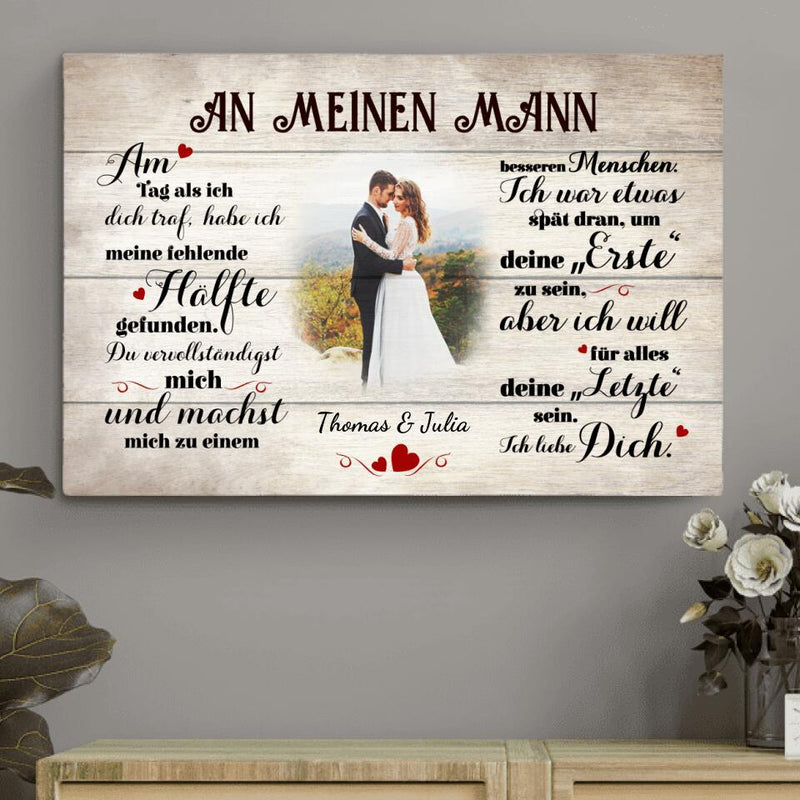 An meinen Schatz (an ihn) - Paar-Leinwand