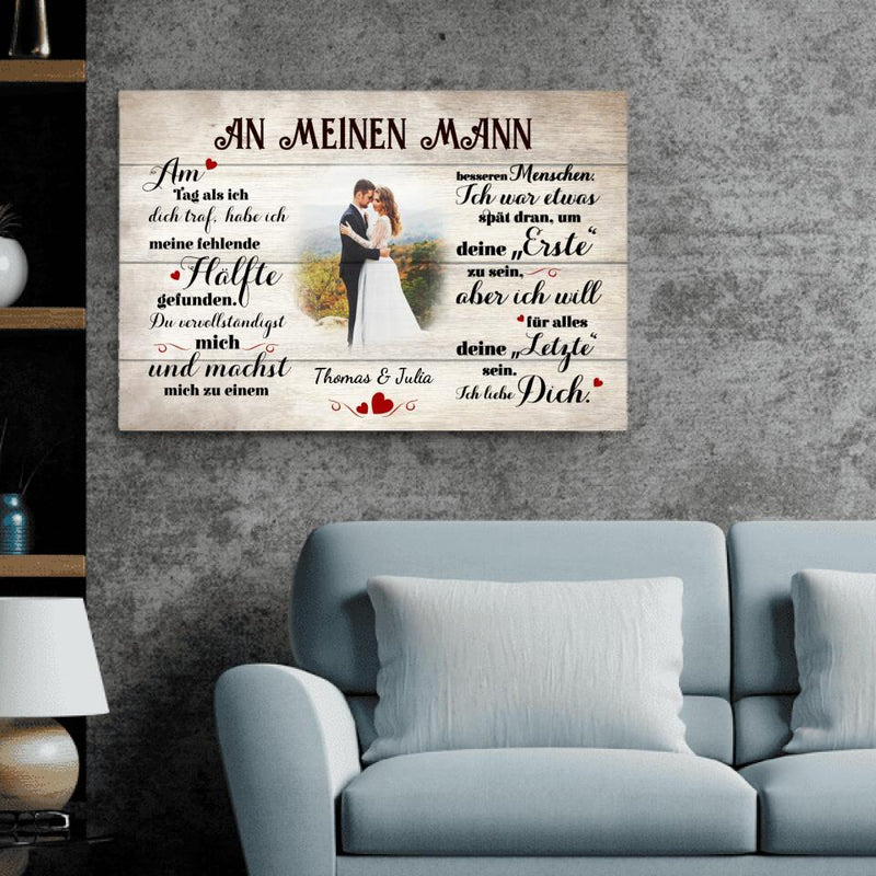 An meinen Schatz (an ihn) - Paar-Leinwand