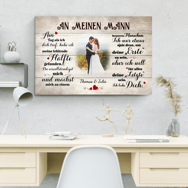 An meinen Schatz (an ihn) - Paar-Leinwand