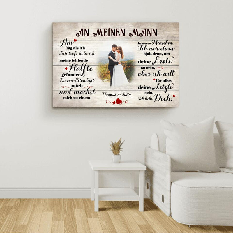 An meinen Schatz (an ihn) - Paar-Leinwand
