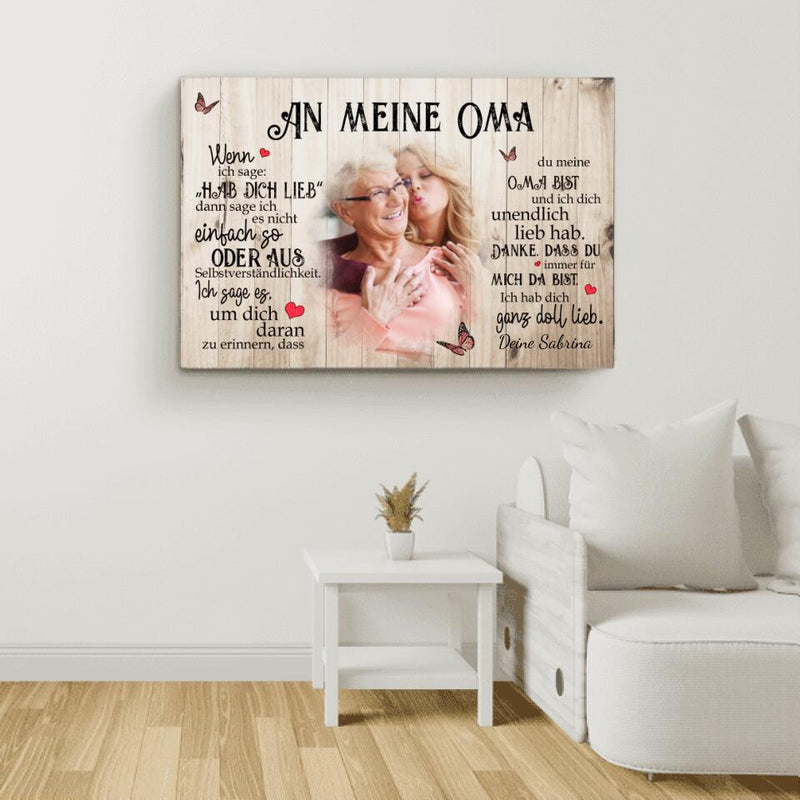 An meine Oma - Großeltern-Leinwand