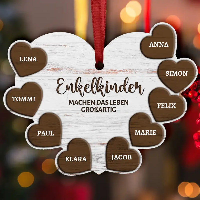 Meine Enkelkinder - Großeltern-Herzen Ornament