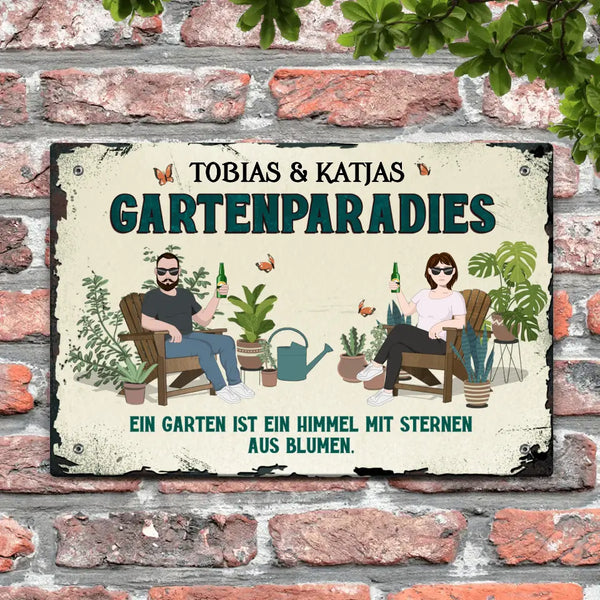 Unser Gartenparadies - Outdoor-Türschild