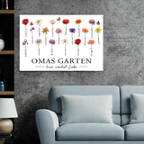 Personalisierte Leinwand mit bis zu 18 Namen selbst gestalten mit Geburtsblumen für Mama von Love & Faith