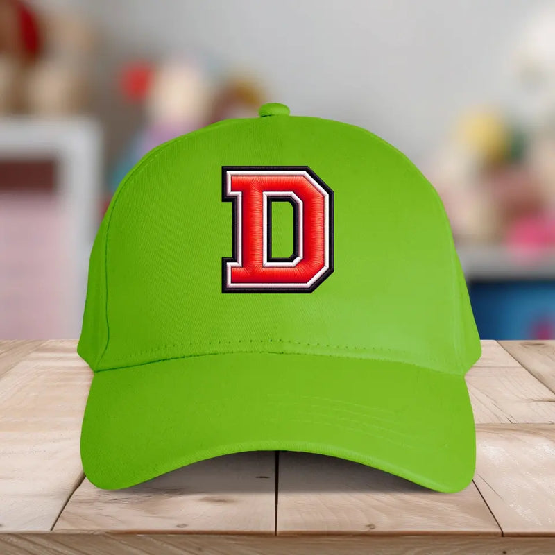 Initiale - Personalisiertes Kinder Cap mit Name für die Einschulung mit Stick-Effekt gedruckt