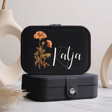 Schwarzes Schmucketui aus PU Leder mit Personalisierung - gefertigt von Love & Faith