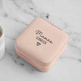 Rosa Schmucketui aus PU Leder mit Personalisierung - gefertigt von Love & Faith