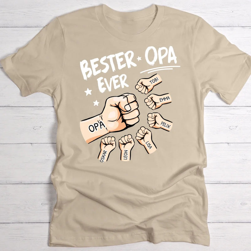 Bester Opa Ever - Individuelles T-Shirt für Opa mit Namen der Enkelkinder