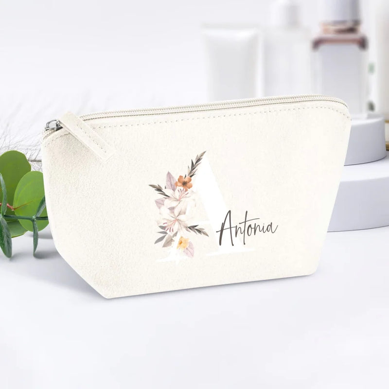 Deine Initiale - Individuelle Kosmetiktasche Filz