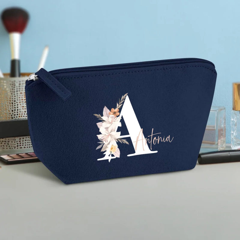 Deine Initiale - Individuelle Kosmetiktasche Filz