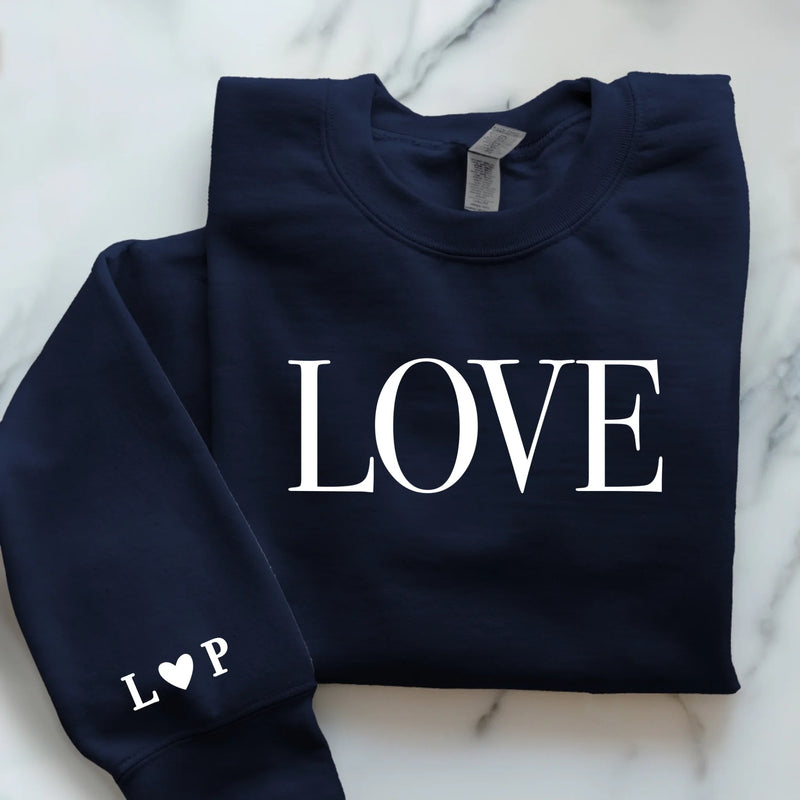 navyblauer Pullover personalisierbar - gefertigt von Love & Faith