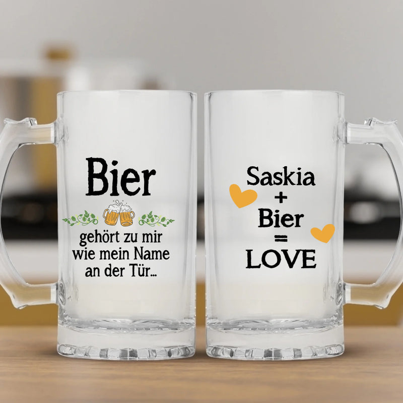 Bier gehört zu mir - Individueller Bierkrug