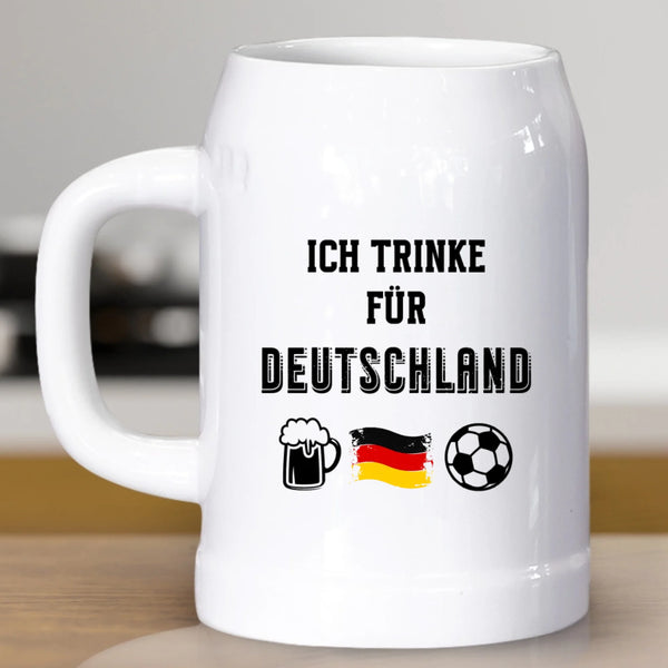 Trinken für Deutschland - Personalisierter Bierkrug zur Fußball EM 2024
