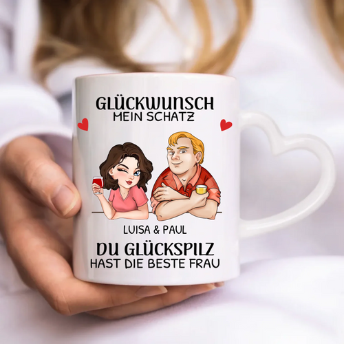 Herz Tasse Mock up Hände