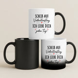 Magische Tasse mit Thermo-Farbwechsel und personalisiertem Namen – witzige Geschenkidee von Love & Faith