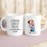 Personalisierte Tasse mit Druck für Paare Ich behalte Dich