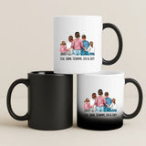 Magische Tasse mit Thermo-Farbwechsel und personalisiertem Namen und weihnachtlichem Spruch – witzige Geschenkidee von Love & Faith