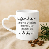 Weiße Tasse mit Herzhenkel und personalisiertem Namen – romantische Geschenkidee von Love & Faith