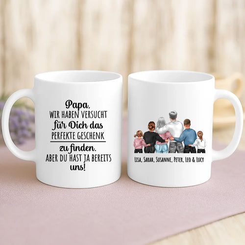 Personalisierte Tasse mit Druck zu Weihnachten für die Familie – Unser Weihnachten