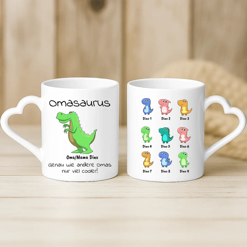 Weiße Tasse mit Herzhenkel und personalisiertem Namen – romantische Geschenkidee von Love & Faith