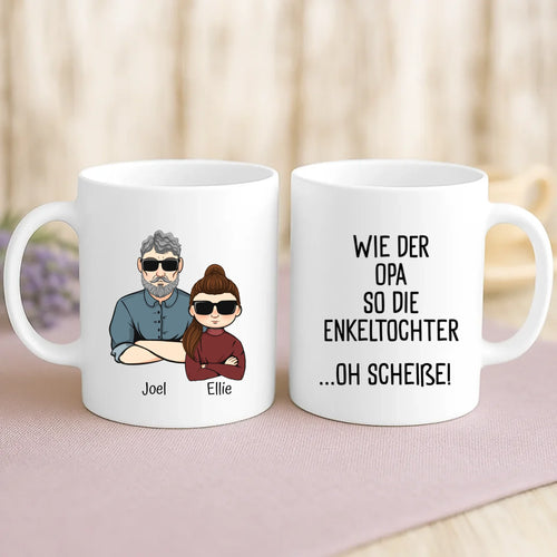 Personalisierte Tasse mit Druck für Opa mit Enkeln – Wie der Opa...