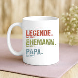 Personalisierte Tasse mit Druck für Papa und Opa – Legende, Ehemann, Papa und Opa – Motiv 3