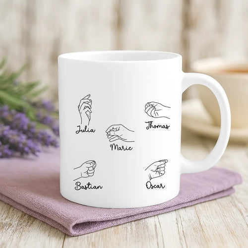 Personalisierte Tasse Blumen für Mama mit Foto für Mama & Papa – Motiv 2