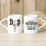 Weiße Tasse mit Herzhenkel und personalisiertem Namen – romantische Geschenkidee von Love & Faith