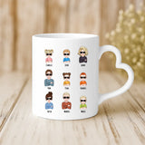 Weiße Tasse mit Herzhenkel und personalisiertem Namen – romantische Geschenkidee von Love & Faith