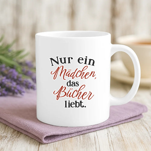 Personalisierte Tasse Büchermädchen mit Foto für beste Freunde – Motiv 2