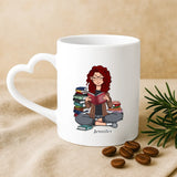 Weiße Tasse mit Herzhenkel und personalisiertem Namen – romantische Geschenkidee von Love & Faith