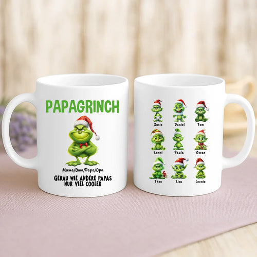 Personalisierte Tasse Grinchy mit Foto für Mama & Papa