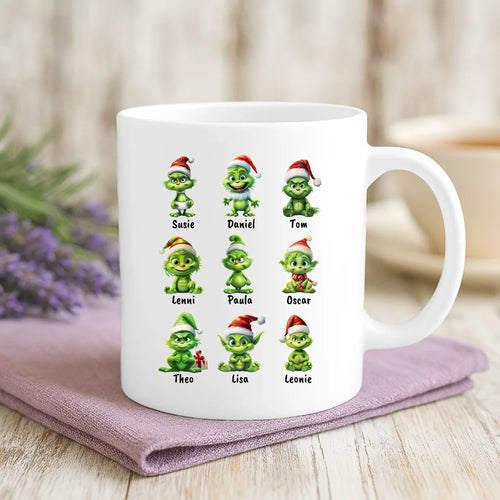 Personalisierte Tasse Grinchy mit Foto für Mama & Papa – Motiv 2