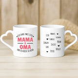 Weiße Tasse mit Herzhenkel und personalisiertem Namen – romantische Geschenkidee von Love & Faith