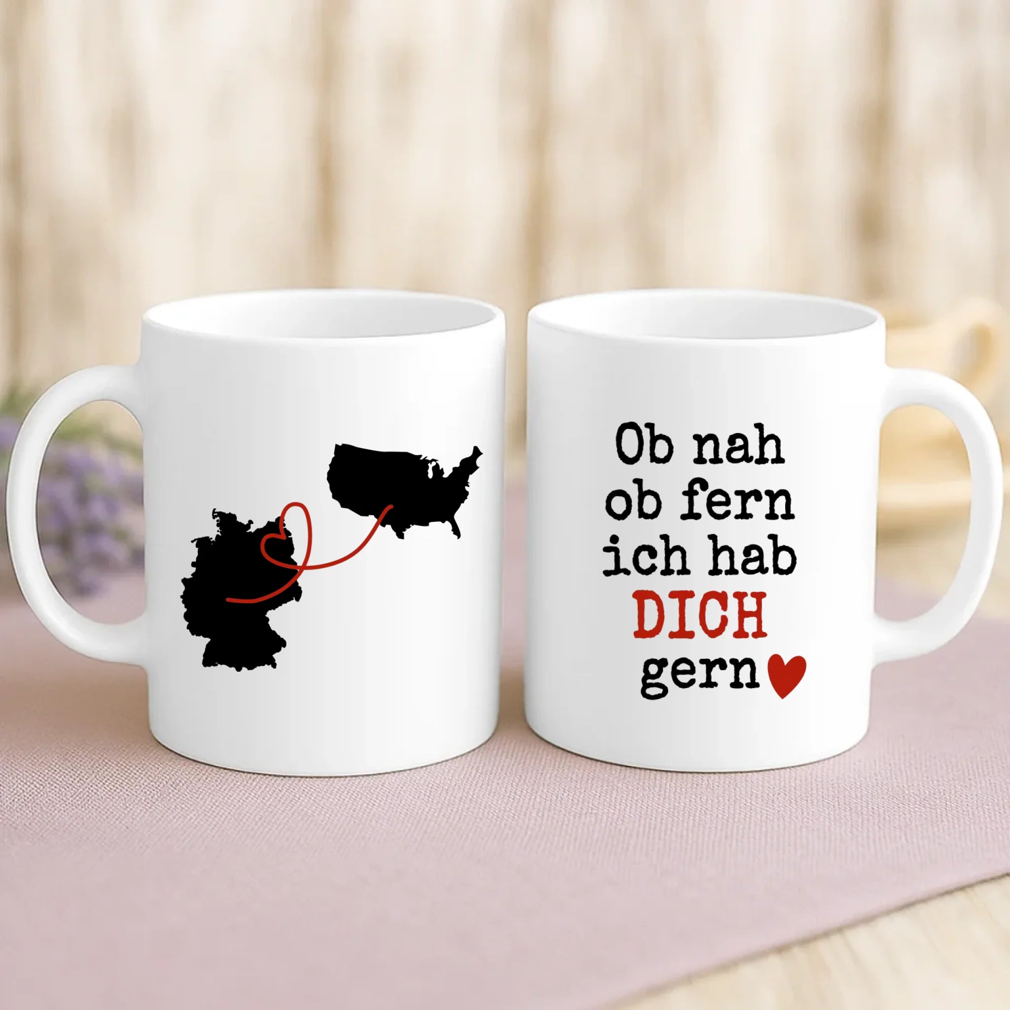 Weiße Tasse mit personalisiertem Spruch und Namen – individuelle Geschenkidee von Love & Faith