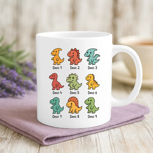 Personalisierte Tasse für Mama und Oma mit süßen Dinos – Motiv 2
