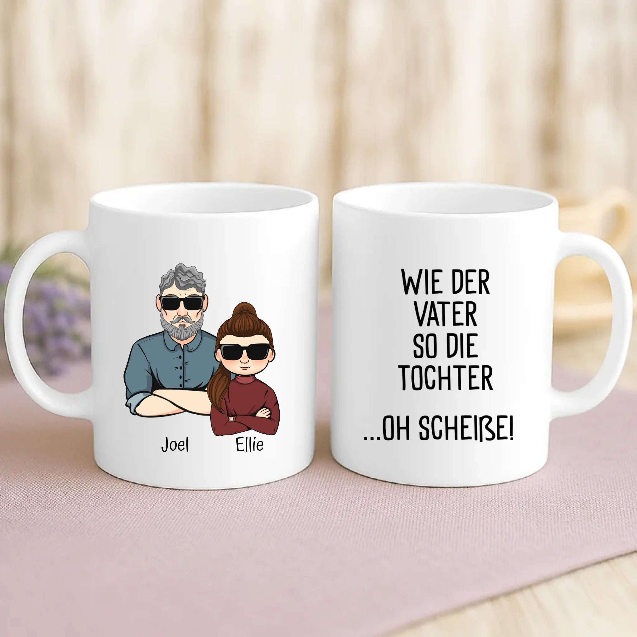 Personalisierte Tasse Wie der Vater... mit Foto für Mama & Papa