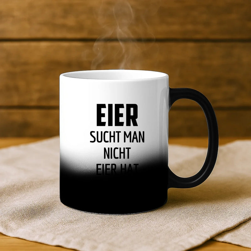 Magische Tasse mit Thermo-Farbwechsel und personalisiertem Namen – witzige Geschenkidee von Love & Faith