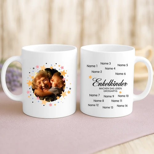 Personalisierte Tasse Enkelkinder mit Foto für Oma & Opa