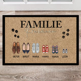 Perspnalisierte Fussmatte 60x40cm Familienname und Schuhillustrationen von Love & Faith
