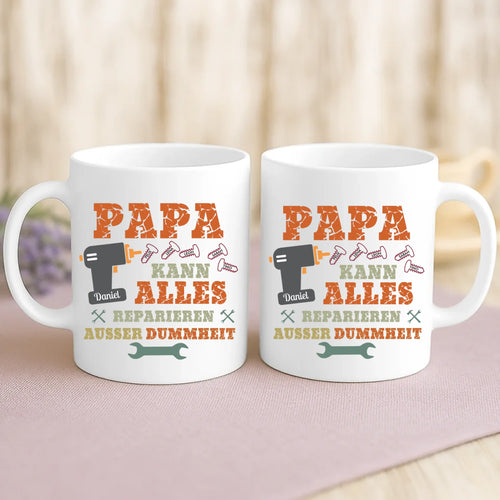 Personalisierte Tasse mit Druck für Papa – Meister Papa