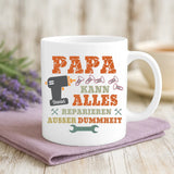 Weiße Tasse mit personalisiertem Spruch und Namen – individuelle Geschenkidee von Love & Faith