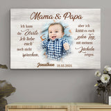 horizontale Leinwand zur Geburt mit Foto für Eltern personalisiert von Love & FaithLeinwand zur Geburt mit Foto für Eltern personalisiert von Love & Faith