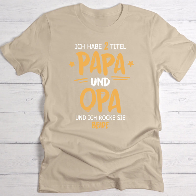 beiges T-Shirt für Opa zum Vatertag mit Personalisierung von Love & Faith
