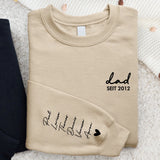 beiger Pullover für Papa personalisiert mit Kindernamen zum Vatertag von Love & Faith