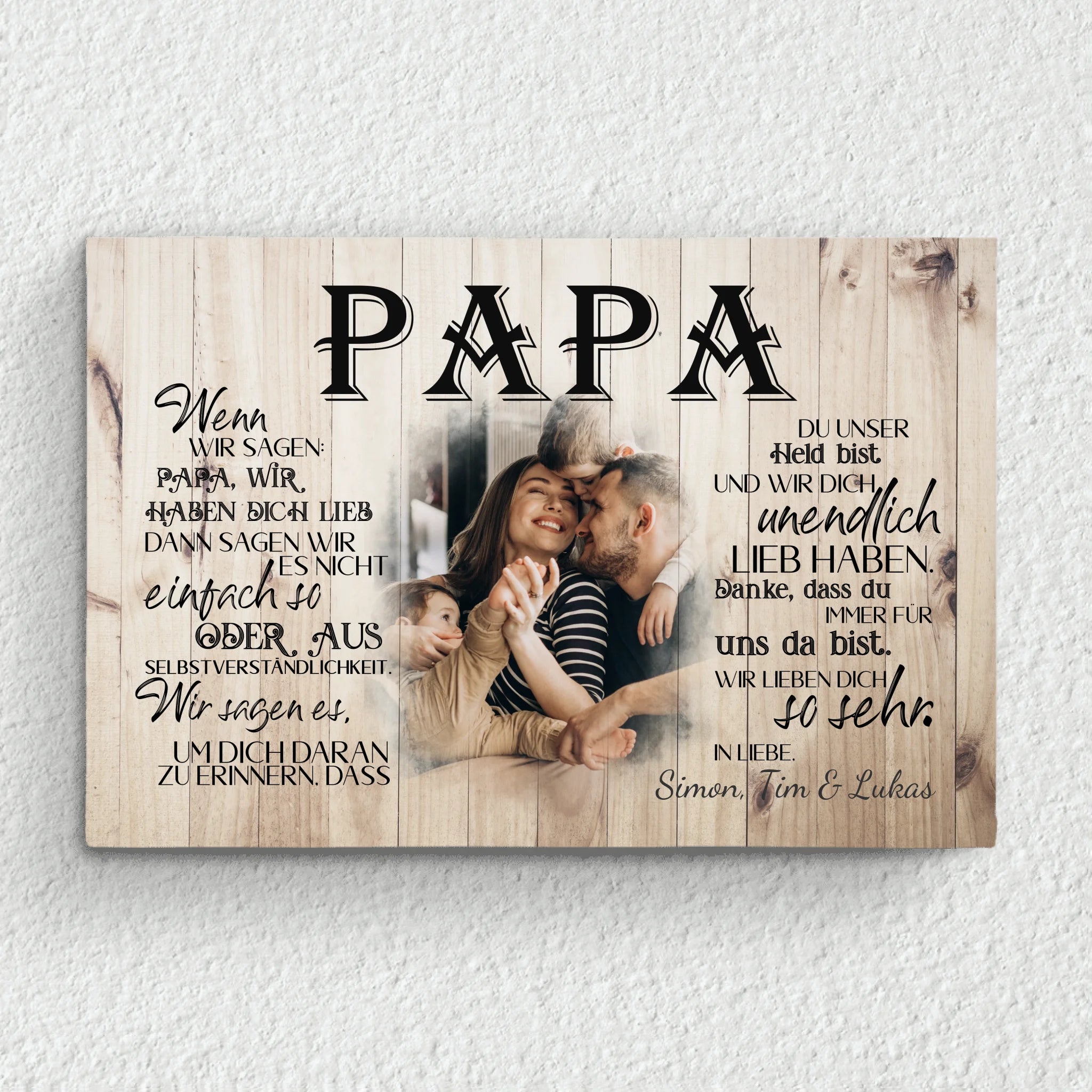An unseren Papa - Eltern-Leinwand