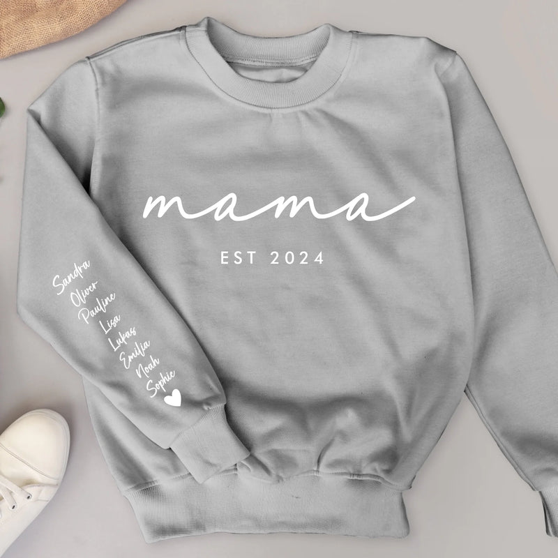 Beste Mama - Personalisierter Premium Sweater für Mama und Oma mit Namen
