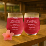 2er Set Weintumbler für Freundinnen mit Namen und persönlichem Text gestalten von Love & Faith